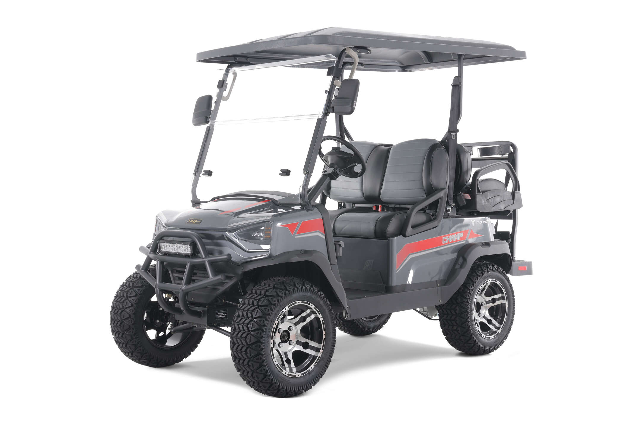 TAO_Motors_Champ_golfcart_front_3Q_titanium